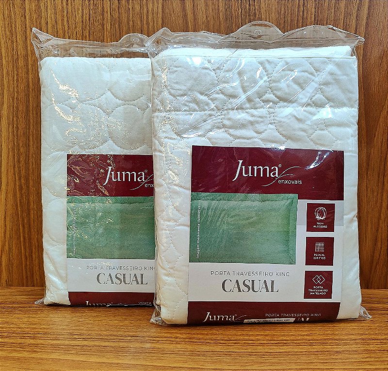 Porta Travesseiro King Casual Juma Enxovais Percal 230 Fios 100% Algodao
