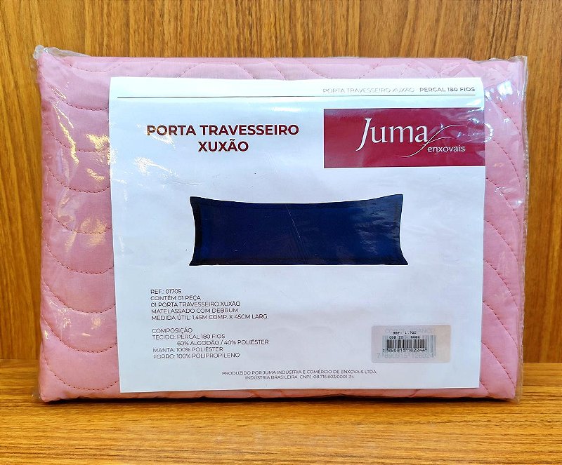 Porta Travesseiro Xuxão Juma Percal 180 Fios Matelassado 1,45m x 45cm