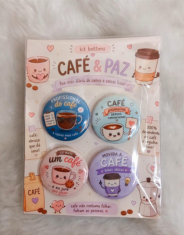 Kit de Bottons Café e Paz