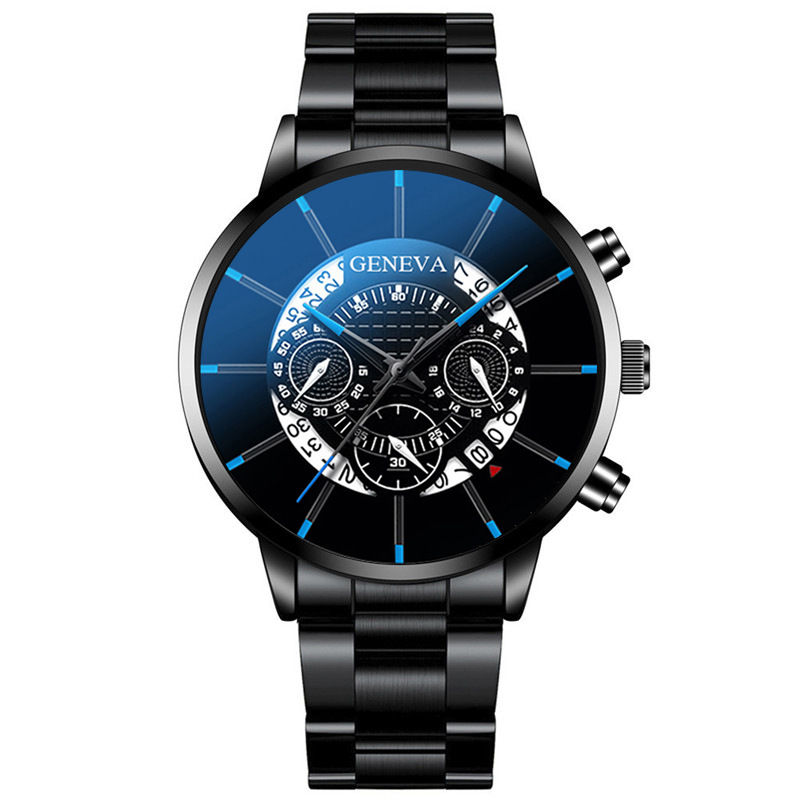 Nova moda topo masculino calendário relógios masculino aço inoxidável casual rel