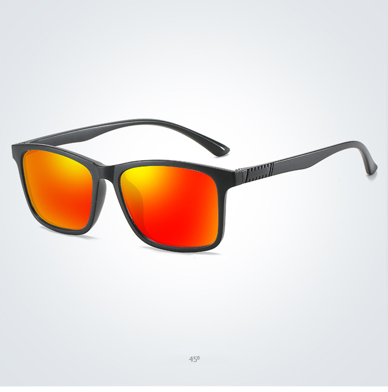 Leve tr90 óculos de sol masculino clássico quadrado polarizado óculos de sol par