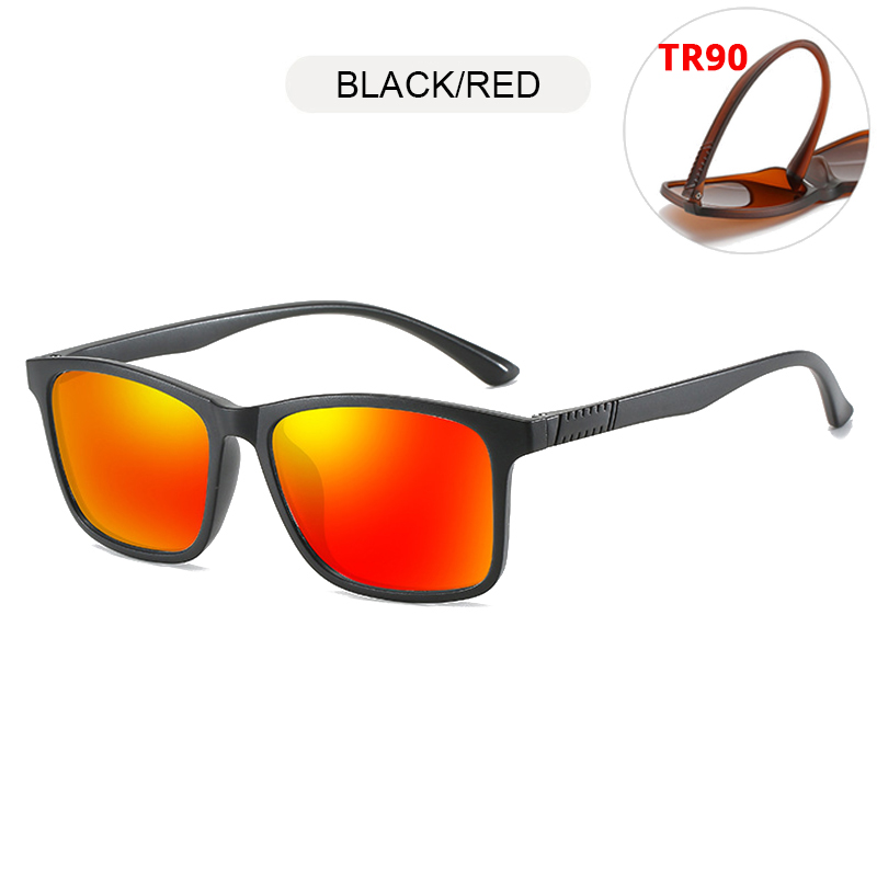 Leve tr90 óculos de sol masculino clássico quadrado polarizado óculos de sol par