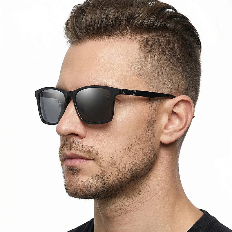 Leve tr90 óculos de sol masculino clássico quadrado polarizado óculos de sol par