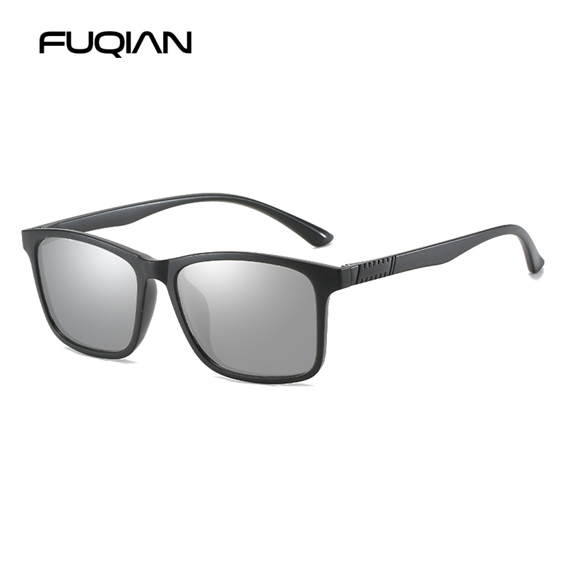 Leve tr90 óculos de sol masculino clássico quadrado polarizado óculos de sol par