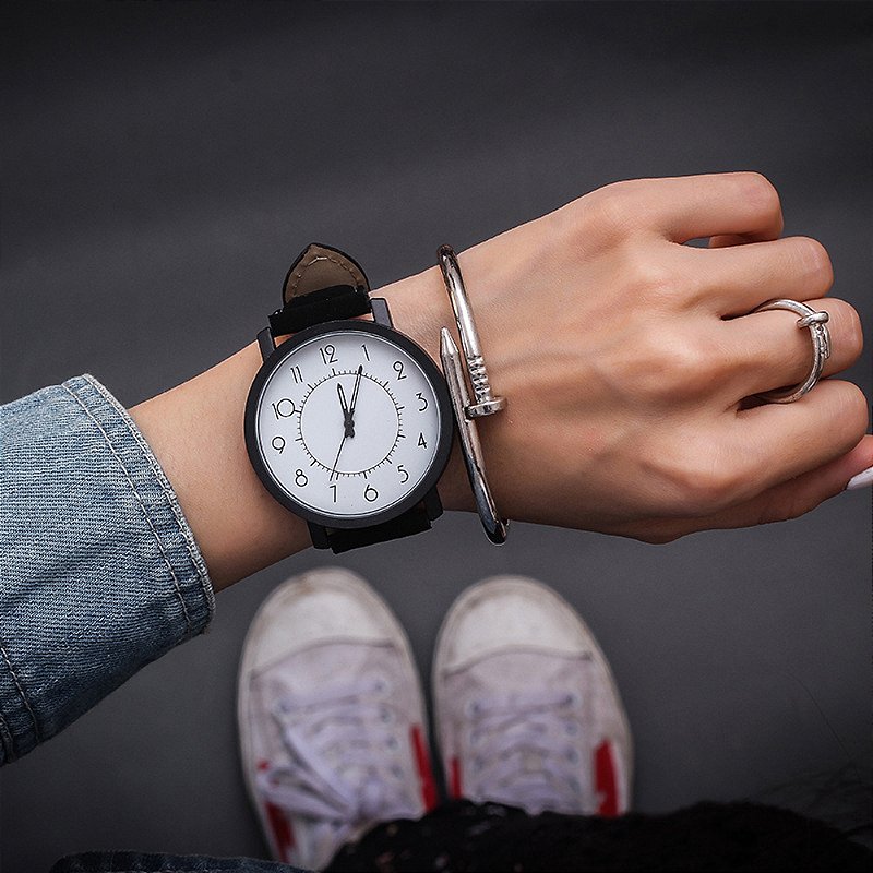 Relógio feminino de pulso de quartzo grande, relógio feminino, horas femininas,