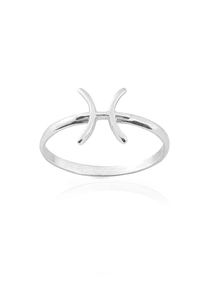 Anel Signo Peixes Prata 950