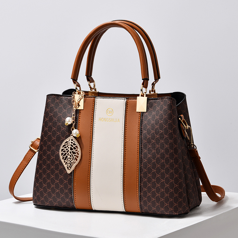 Bolsa feminina elegante de couro de alta qualidade, bolsa tote feminina com alça