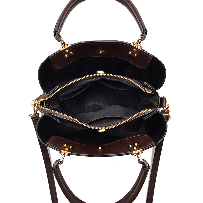 Bolsa feminina elegante de couro de alta qualidade, bolsa tote feminina com alça