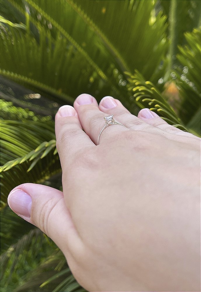 Anel solitario coração eterno amor
