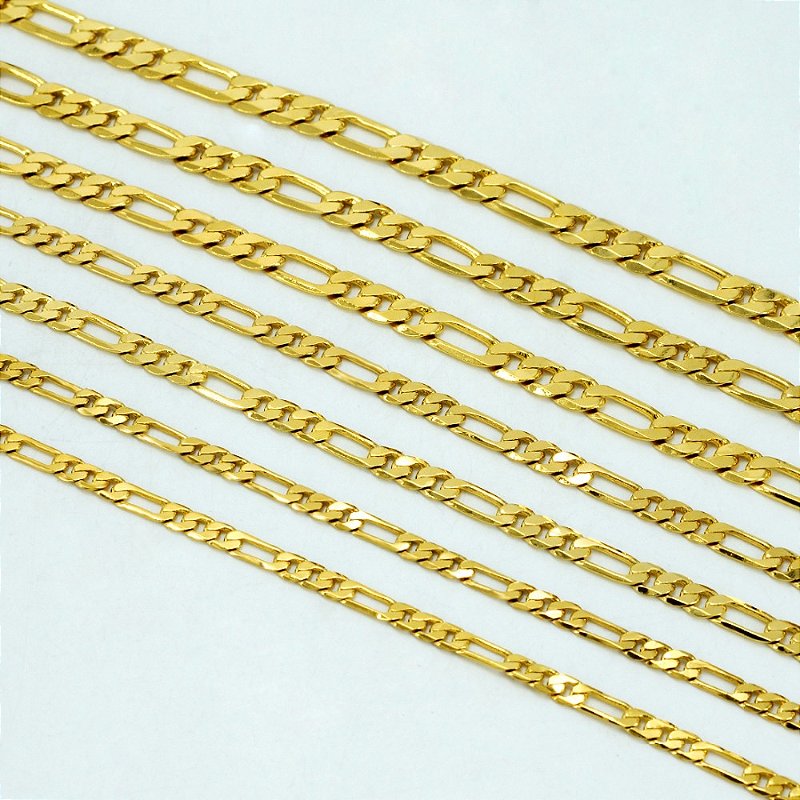 Colares de Corrente Banhados a Ouro Anniyo (1 Peça) para Mulheres e Homens, Joia
