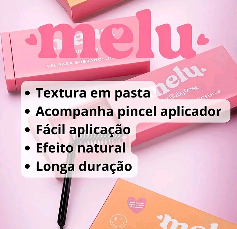 Gel para Sobrancelhas Melu by Ruby Rose Fixação Duradoura e Efeito Brow Lamination