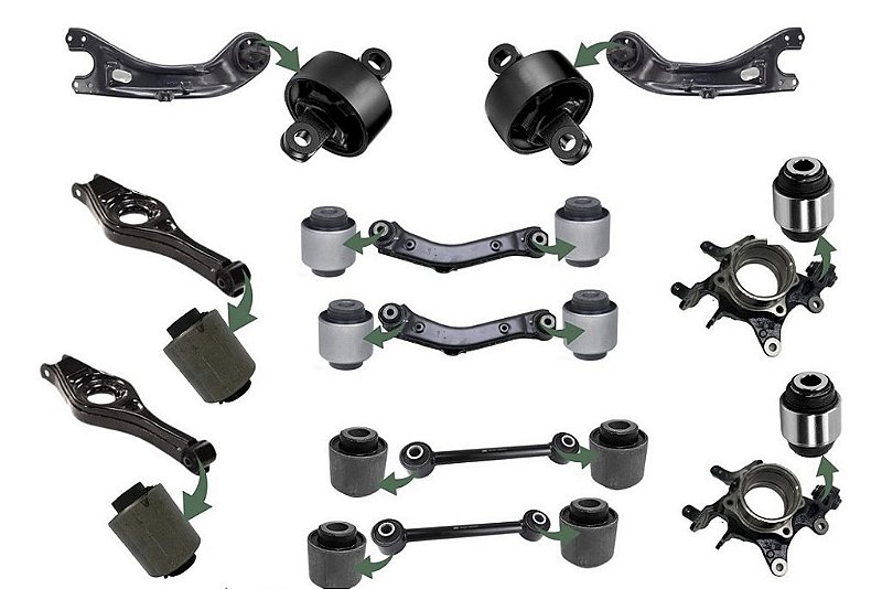 kit de Buchas da suspensão traseira Santa Fe 3.3 v6 2013 em diante - 16 buchas