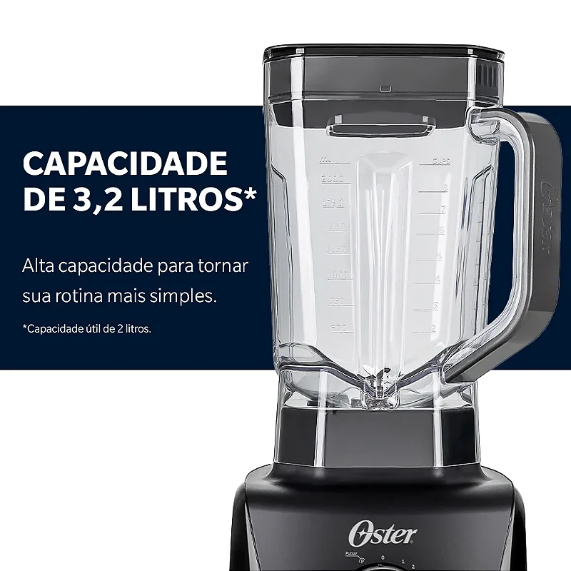Liquidificador 1400 Full Oster Preto 3,2L OLIQ610 127v