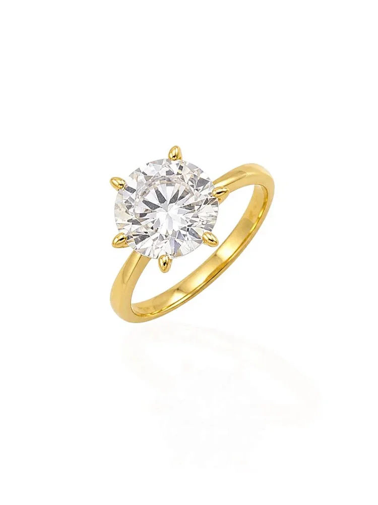 Anel Zircônia Virginia Banhados no Ouro e no Diamante - 12mm