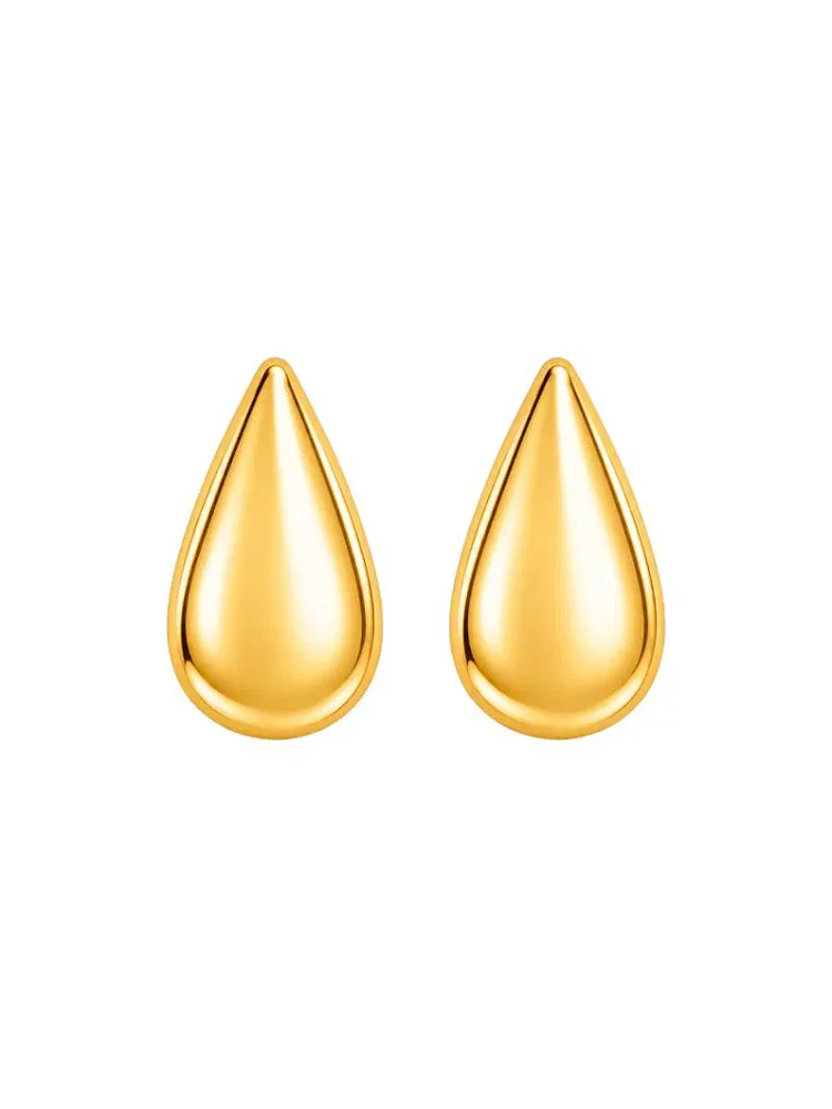 Brinco Folheado a Ouro 18k Gotas Lisa