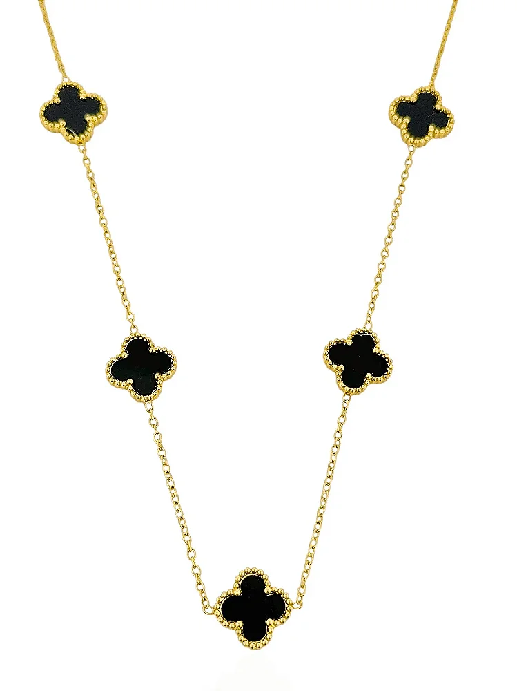 Colar Aço Inoxidável Folheado a Ouro 18k Inspiração VG Resinado
