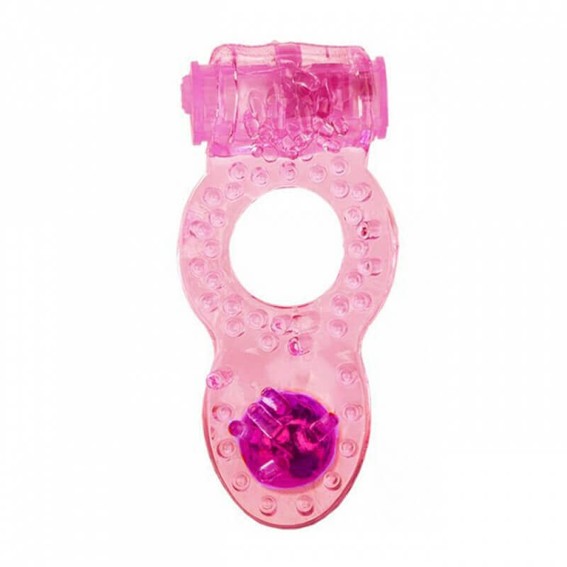 Anel Peniano com Mini Cápsula Vibratória, Estimulador de Clítoris, Cerdas e Pérola