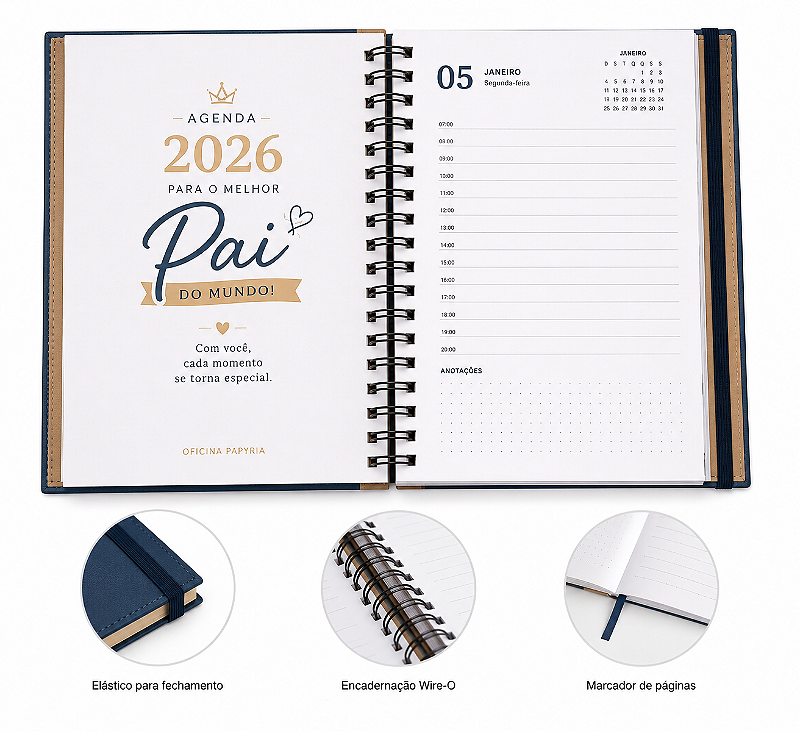 Agenda 2026 Dia dos Pais – Capa Personalizada