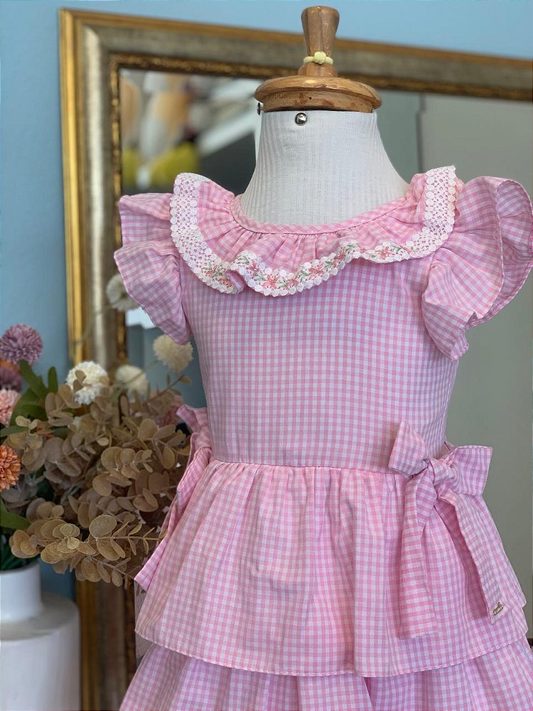 Vestido Rosa Listrado Roana