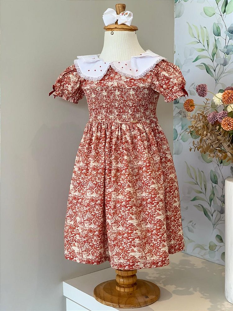 Vestido Vermelho Floral Roana