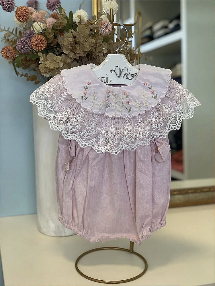 Pimpão Rosa Seco Gola Renda Roana