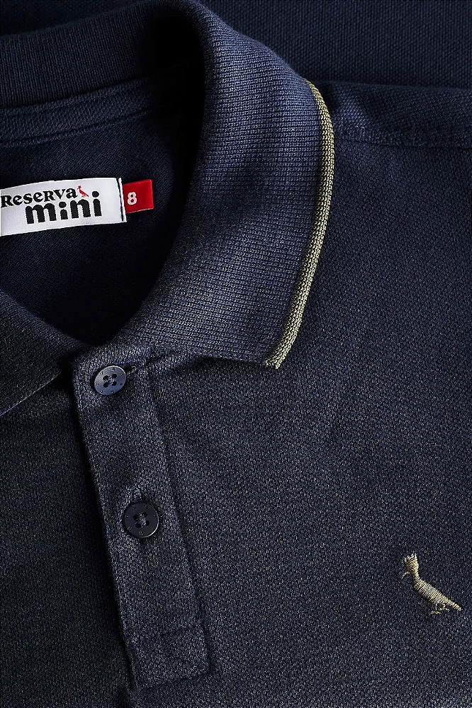 Polo Mini Reserva- Marinho Friso