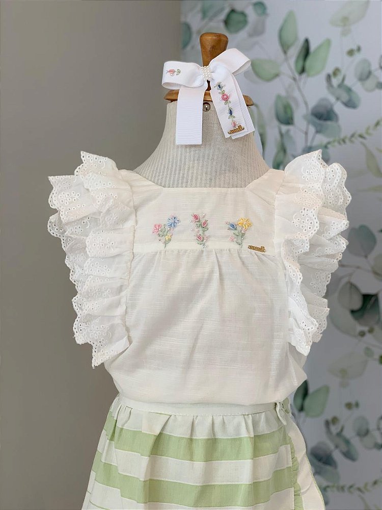 Bata c/ Short Saia Verde Roana