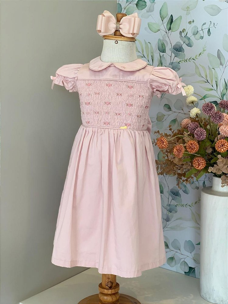 Vestido Rosa Casinha de Abelha Roana