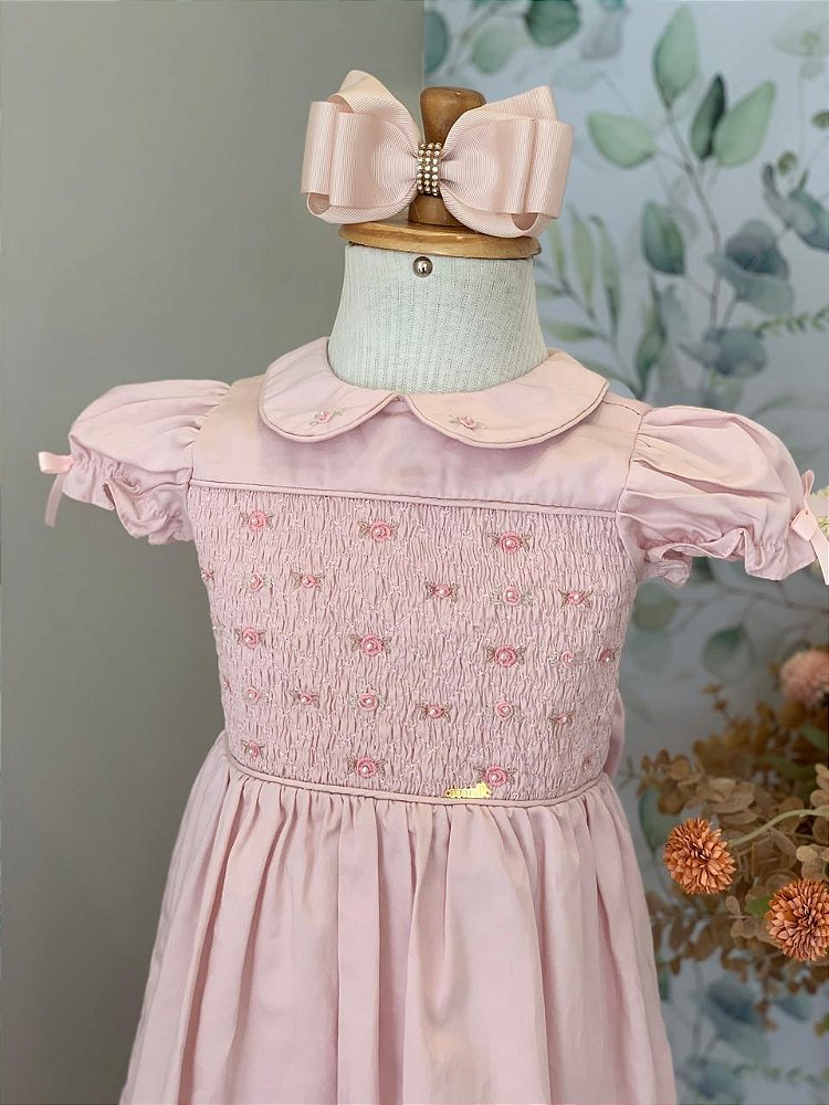 Vestido Rosa Casinha de Abelha Roana