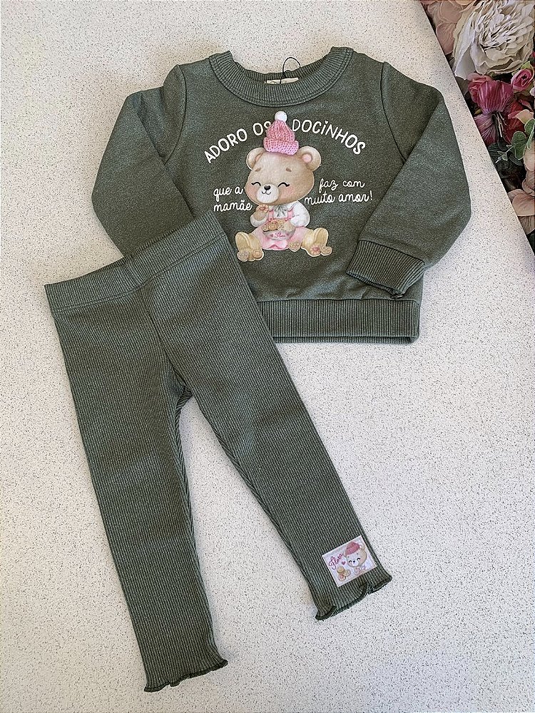 Conjunto Moletom c/ Legging Verde Infanti