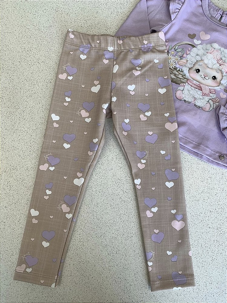 Bata c/ Calça Legging Roxa Infanti
