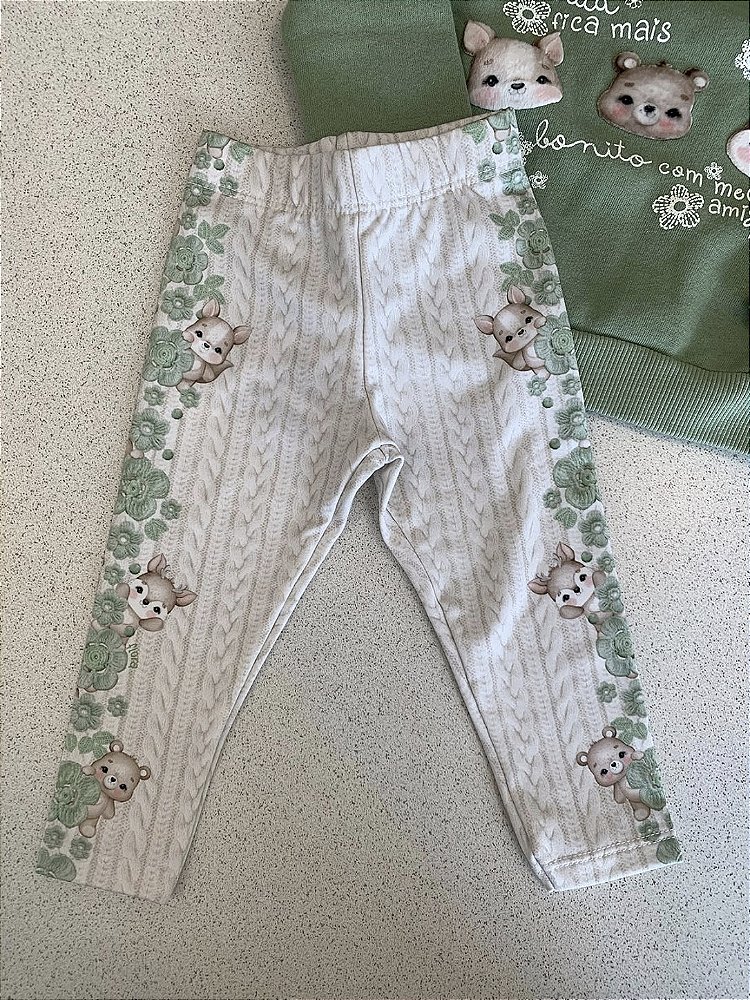 Conjunto Moletom c/ Calça Verde Claro Infanti