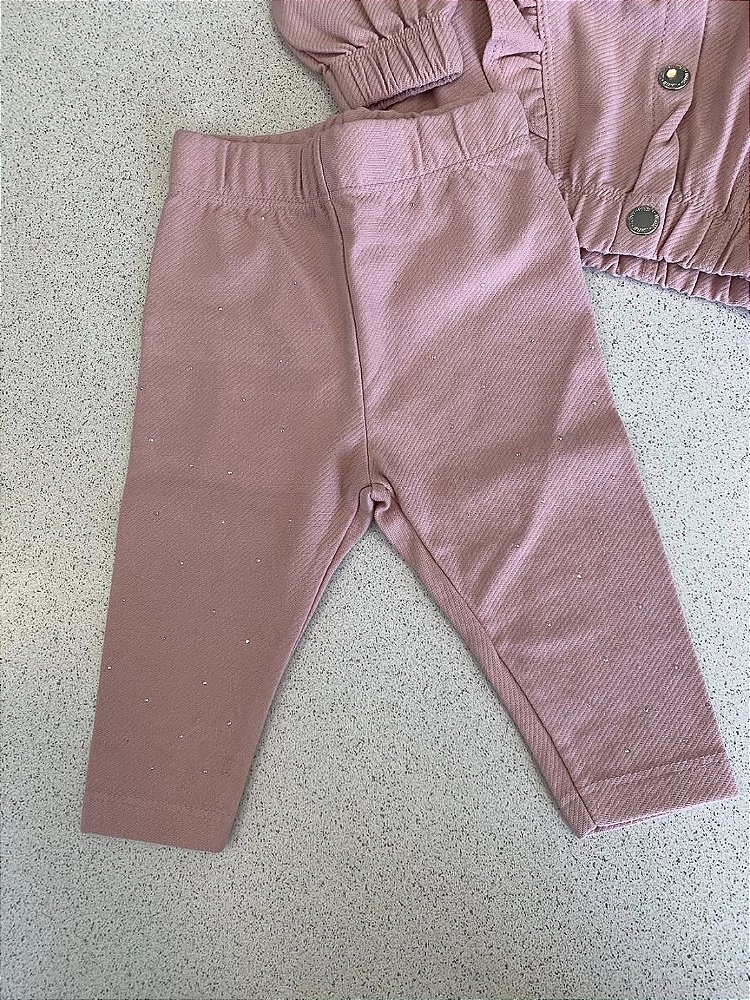 Conjunto Jaqueta Babados c/ Calça Rosa Infanti