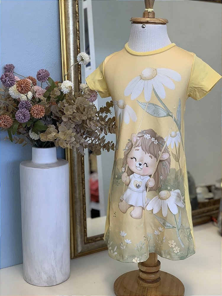 Vestido Malha Amarelo Infanti
