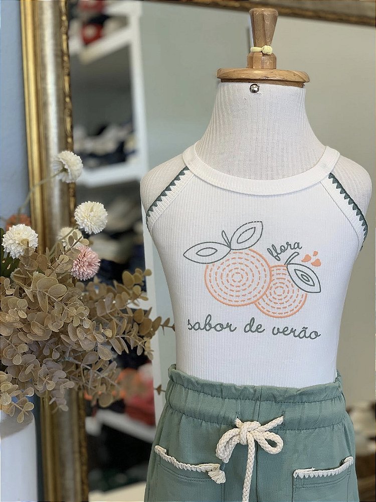 Conjunto Regata e Short Verde Infanti