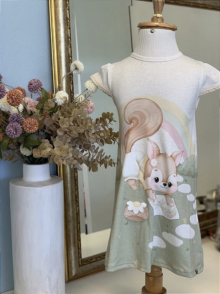 Vestido Malha Esquilo Infanti