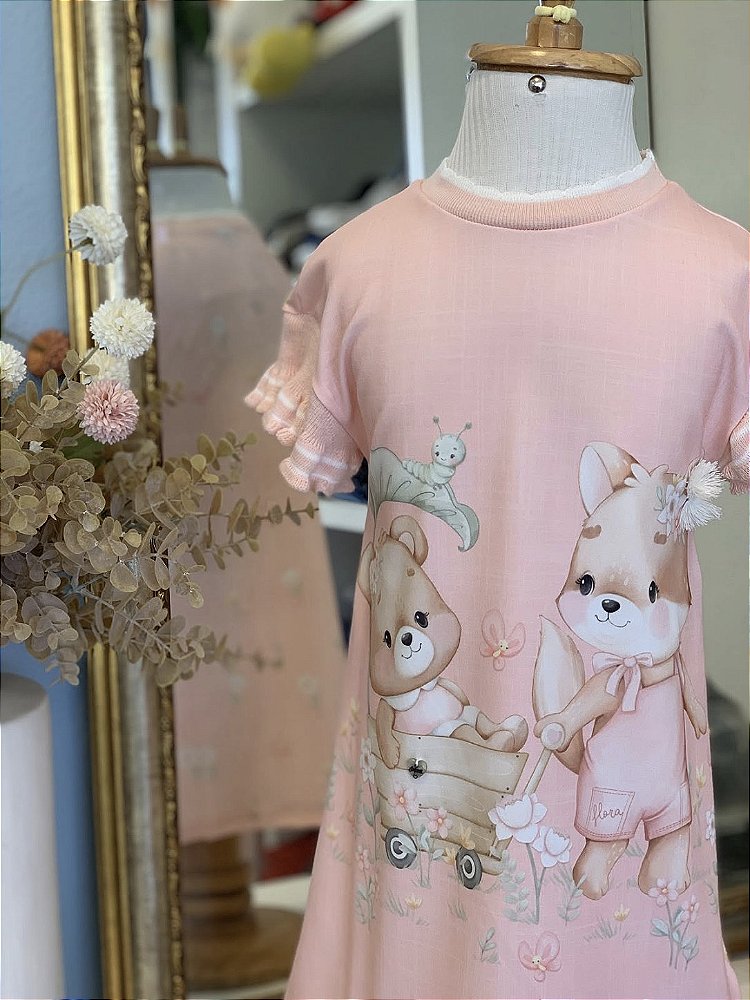 Vestido Malha Rosa Aloha
