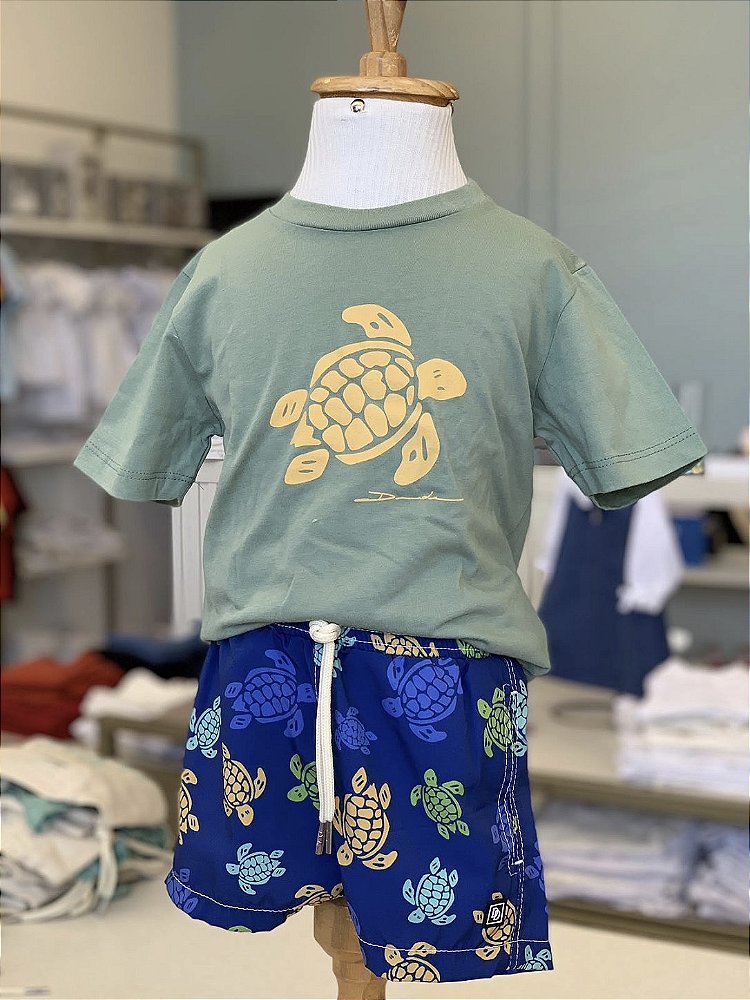 Conjunto Camiseta e Short Tactel Tartaruga Dudes