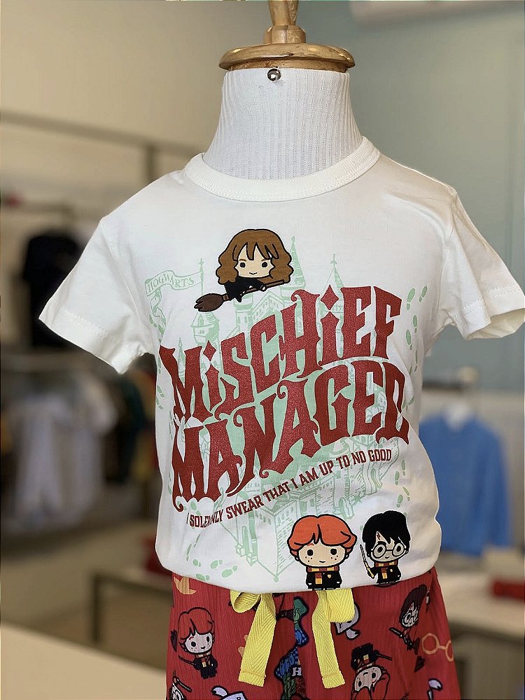 Pijama MC Marfim Harry Potter Feminino Veggi