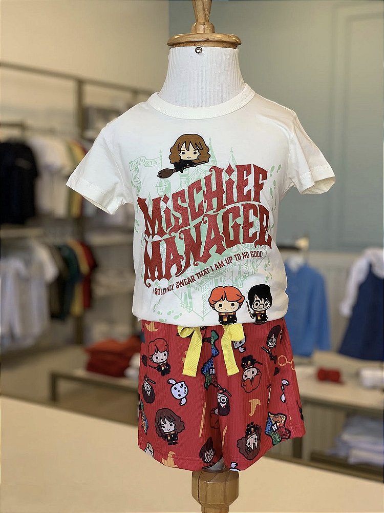 Pijama MC Marfim Harry Potter Feminino Veggi
