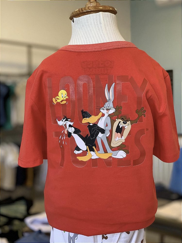 Pijama MC Vermelho Looney Tunes Masculino Veggi
