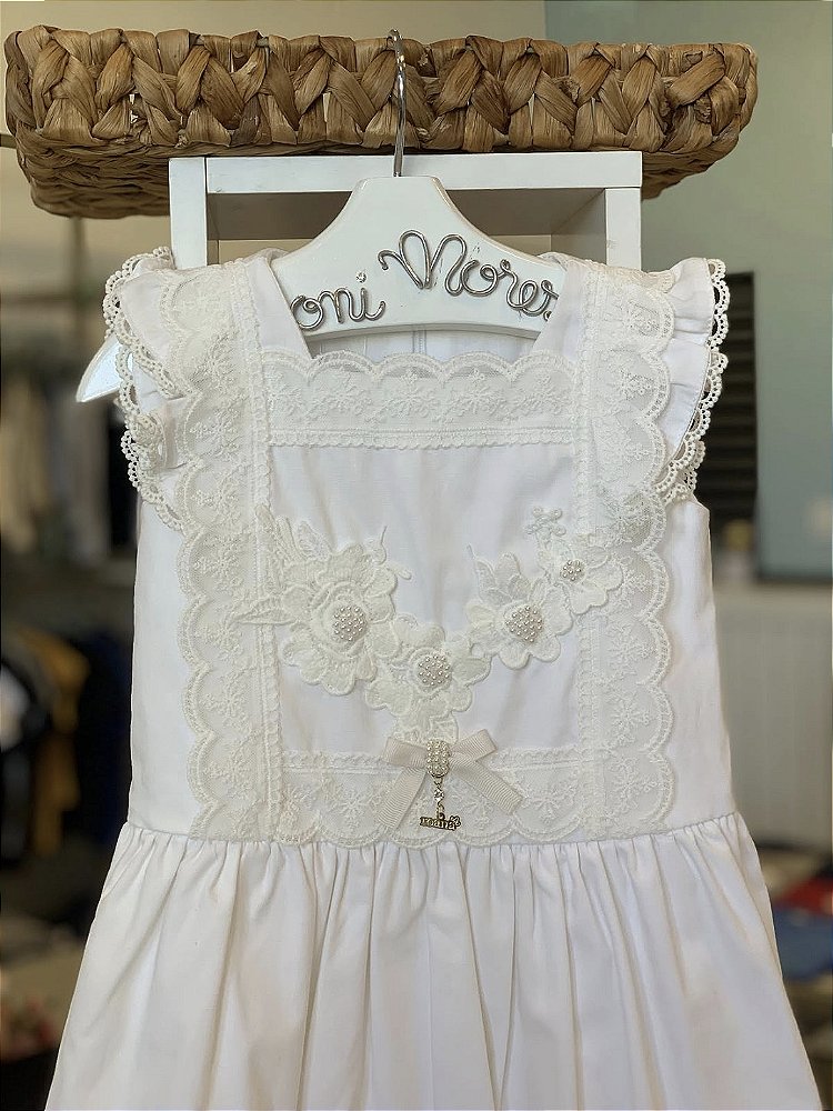 Vestido Batizado Marfim Roana