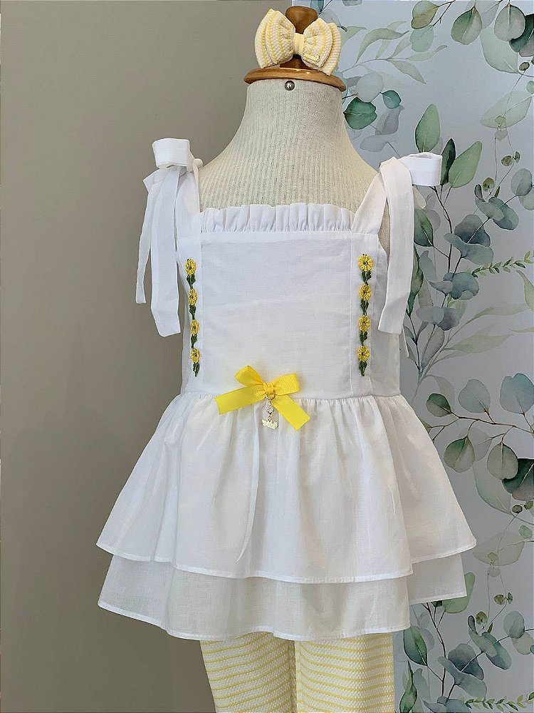 Conjunto Floral Amarelo Roana