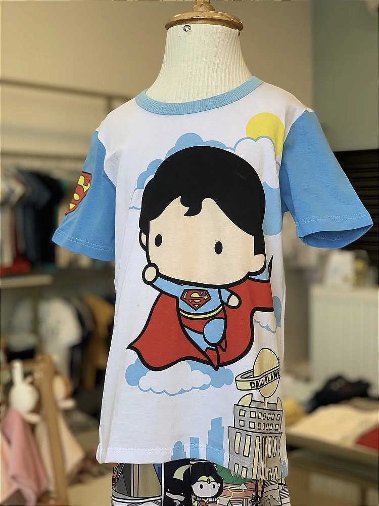Pijama MC Branco Superman Masculino Veggi