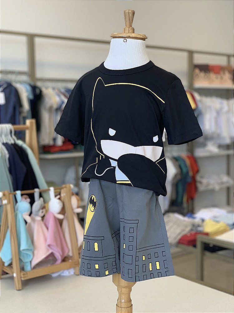 Pijama MC Preto Batman Masculino Veggi