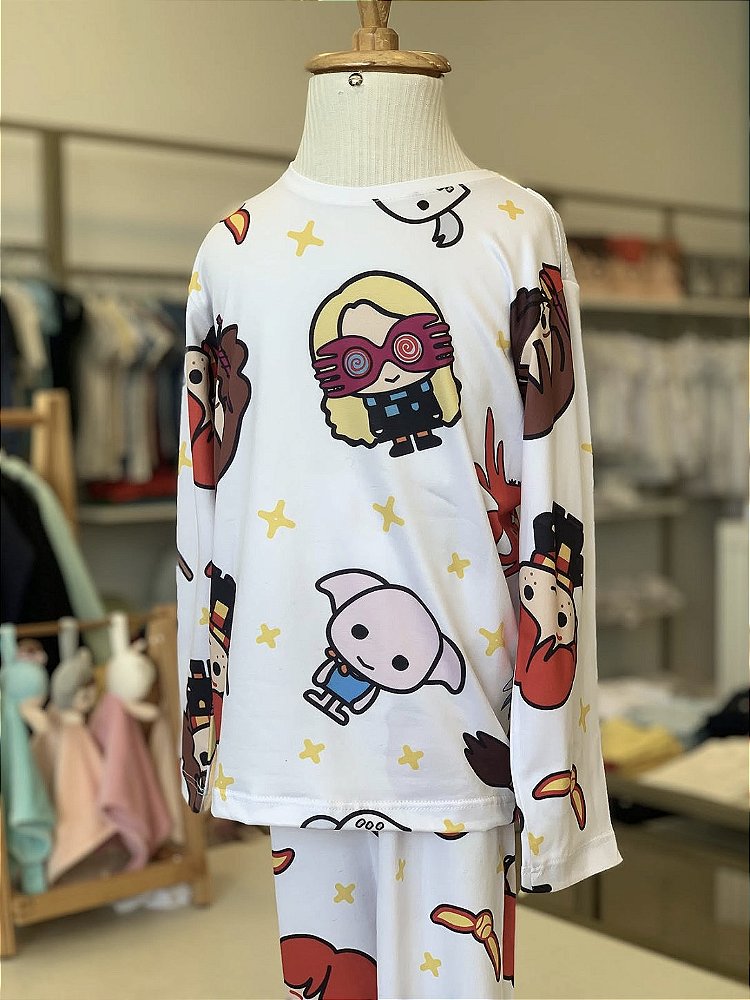 Pijama ML Branco Harry Potter Unissex Veggi