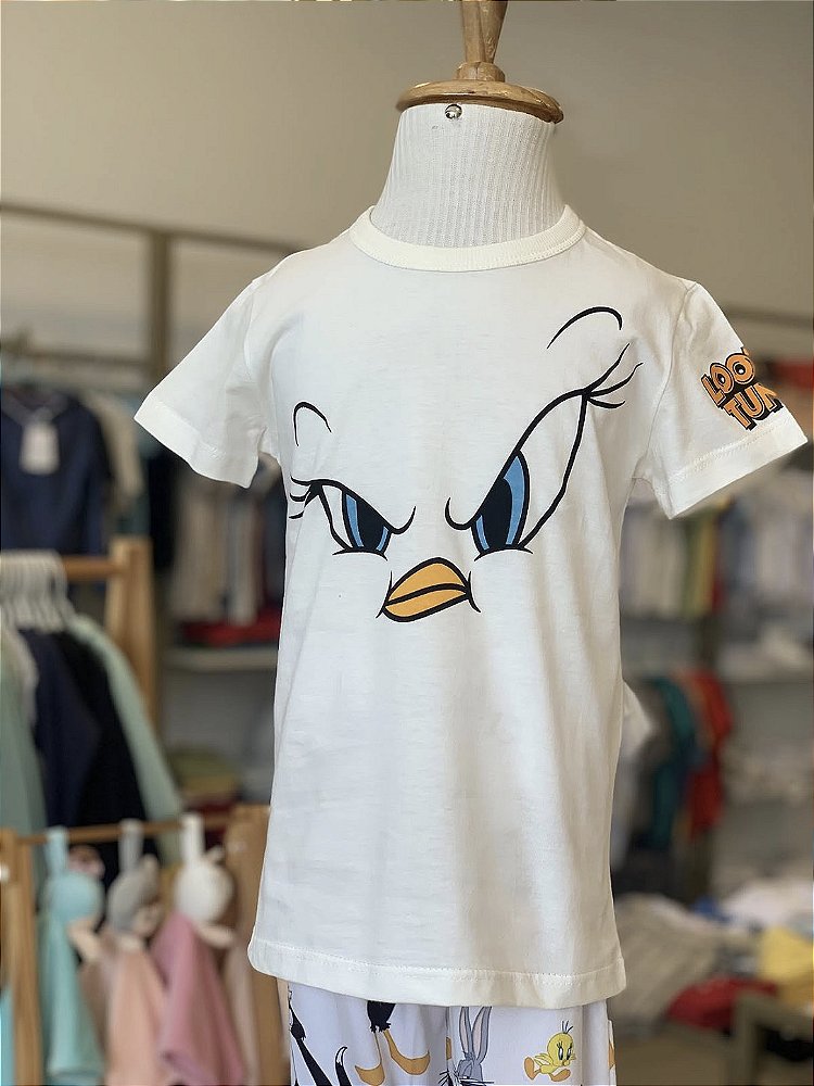 Pijama ML Marfim Looney Tunes Unissex Veggi