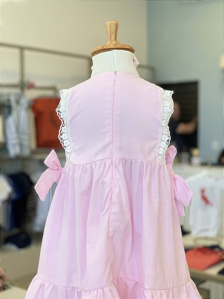 Vestido Jardim De Verão Rosa Roana