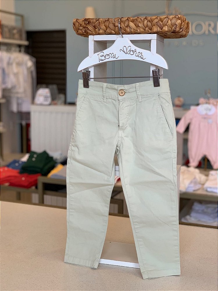 Calça Sarja Chino Verde Dudes