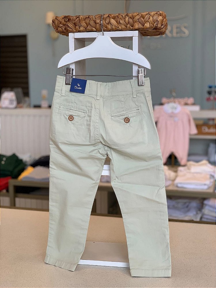Calça Sarja Chino Verde Dudes